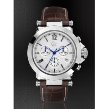 GUESS Gc B1-Class Silver on Leather Timepiece