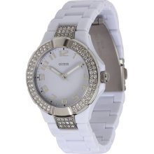 Guess U95198L1 White Dial White Polycarbonate Strap Women's Watch