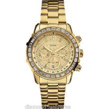Guess Watch, Women's Chronograph Gold-tone Stainless Steel Bracelet 41mm U0016l2