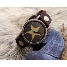 Hand-woven highend suede brecelet watch, leather retro watch,unisex charm bracelet watch DA063