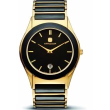 Hanowa Sunstar Men's Quartz Watch With Black Dial Analogue Display And Black Stainless Steel Bracelet 16-5017.02.007