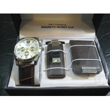 Hennessey Men's Watch, Key Chain & Magnetic Clip- In Box -great Gift-