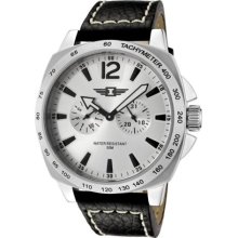 I By Invicta Men's 43660-003 Silver Dial Black Leather 2 Eye Day ...