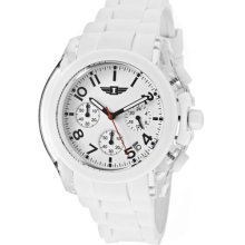 I by Invicta Watches Men's Chronograph White Dial White Polyurethane W