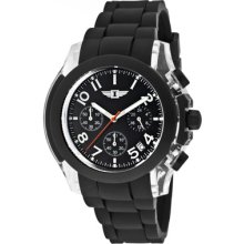 I by Invicta Watches Men's Chronograph Black Dial Black Polyurethane