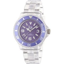 Ice-Watch Women's Ice-Pure PU.PE.S.P.12 Clear Plastic Quartz Watch with Purple Dial