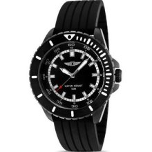 Invicta 10004-005 Black Dial Textured Silicone Strap Men's Watch