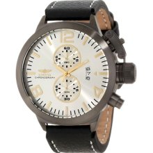 Invicta 10238 Corduba Quartz Chronograph Silver Dial Black Leather Mens Watch