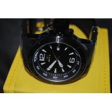 Invicta 12966 Mens Black Dial Black Strap Watch