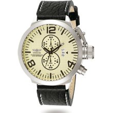 Invicta 3449 Men's Corduba Leather Band Yellow Dial Watch