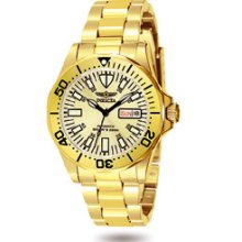 Invicta Gold Tone Sapphire Automatic Champagne Dial Skeleton Dive