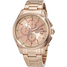 Invicta Men's Chronograph Rose Dial 18k Rose Gold Ion-Plated Stainless