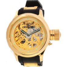 Invicta Mens Russian Diver Skeletonized Dial Gold Tone Mechanical Watch 1243