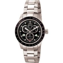 Invicta Mens Signature Ii Black Dial Day & Date Stainless Steel Bracelet Watch