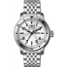 Invicta Mens Signature Ii Silver Dial Day & Date Stainless Steel Bracelet Watch