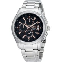 Invicta Mens Specialty Collection Chronograph Black Dial Stainless Steel Watch