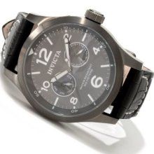 Invicta Men's Specialty Stainless Steel Leather Strap Watch