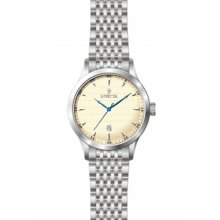 Invicta Men's Vintage Stainless Steel Case and Bracelet Champagne Dial Date Display 12225