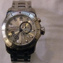 Invicta Pro Diver 6091 Stainless Steel Silver Dial Mens Retail $695