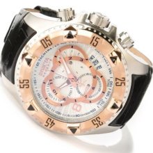 Invicta Reserve Men's Excursion Elegant Swiss Made Quartz Chronograph Leather Strap Watch
