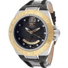 Invicta Watches Men's Subaqua Black Dial Black Genuine Leather Black