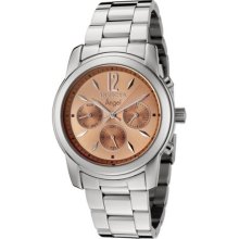 Invicta Womenâ€™s Angel Quartz Salmon Dial Stainless Steel Day-date Watch 0462