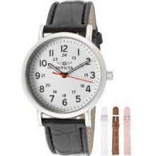 Invicta Women's 12803 Specialty Collection White Dial Leather Watch Set With Fou