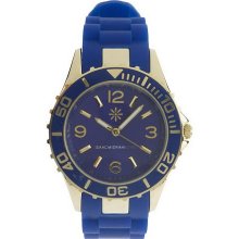 Isaac Mizrahi Live! Boyfriend Silicone Strap Watch - Cobalt Blue - One Size