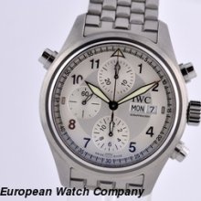 IWC Pilot Spitfire Split Second Silver Dial SS/SS