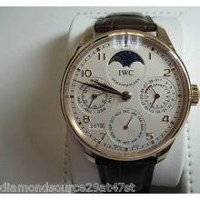 Iwc Portuguese Perpetual Calendar 18k Rose Gold Moonphase - Iw502306 - Bnib