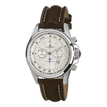 Jacques Lemans Liverpool 1-1117Bn Men's Chronograph Brown Leather Strap Watch