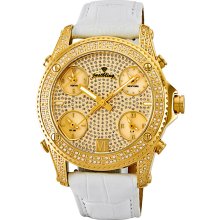 JBW Jet Setter Diamond World Time Gold-Plated Mens Watch JB-6244-B