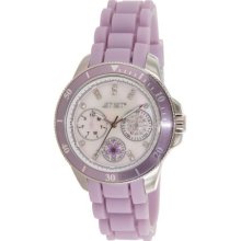 Jet Set Womens Amsterdam Stainless Watch - Purple Rubber Strap - White Dial - JETJ50962-146