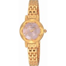 Jill Stuart Womens Ring Stainless Watch - Gold Bracelet - Pink Dial - JILSILDA002