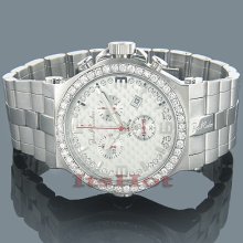 Joe Rodeo Mens Diamond Watch 3.25ct Silver Phantom