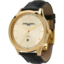 Jorg Gray Jg1060-15 Mens Contmeporary Gold Tone Champagne White Dial Watch Rare