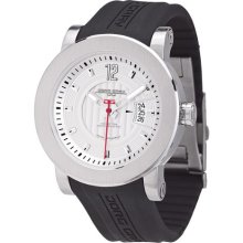 Jorg Gray Men's Quartz Analogue Watch Jg8100-21 With Rubber Strap And Extension Clasp And Silver Dial