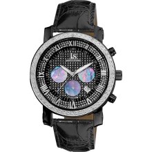 Joshua & Sons Men's Diamond Chronograph Strap Watch