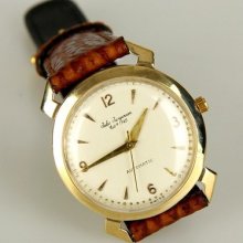 Jules Jurgensen 14k Gold Mens Wrist Watch. Made In Swiss. Automatic. 17j