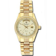 Jules Jurgensen Men's 7478 Gold Tone Crystal Watch - Great Gift