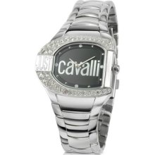 Just Cavalli Designer Women's Watches, Jc Logo - Crystal Black Dial Bracelet Watch