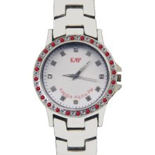Kappa Alpha Psi 3-Letter Austrian Crystal Mens Watch [Silver]
