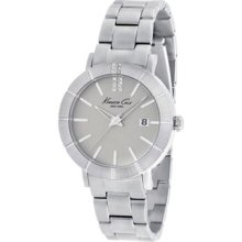 Kenneth Cole Womens Crystal Analog Stainless Watch - Silver Bracelet - Gray Dial - KC4867