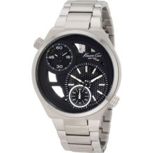 Kenneth Cole York Mens Classic Transparent Black Dial Dual Time Watch