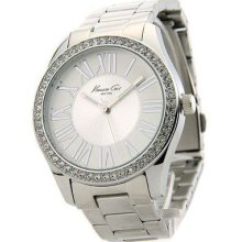 Kenneth Cole York Womens Roman Dial Crystal Accented Stainless Steel Watch