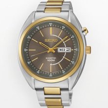 Kinetic Two Tone Stainless Steel Case And Bracelet Brown Tone Dial Day