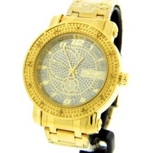 King Master Gold-tone Stainless Steel Diamond Case Men's Watch KM-14