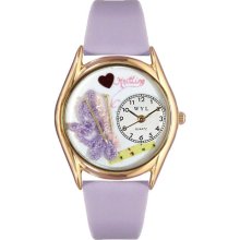 Knitting Lavender Leather And Goldtone Watch #C0440003