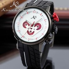 Ks Automatic Mechanical Day Date 24 Hours Analog Men Black Silicone Wrist Watch