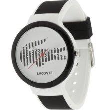 Lacoste 2010567 White Round Dial White/black Silicone Unisex Watch